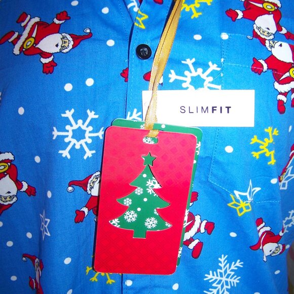 Eighth Avenue NWT Christmas Button Down Shirt Sz S - Picture 5 of 7